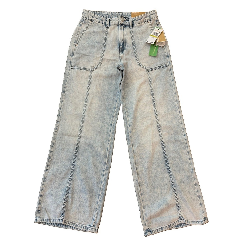 MICHAEL KORS~ Carmen Wide Leg Jeans Super Hi Rise~ Light Stone Wash Size 4P~ NWT